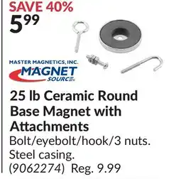 Princess Auto 25 lb Ceramic Round Base Magnet with Attachments offer