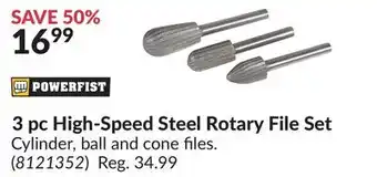 Princess Auto 3 pc High-Speed Steel Rotary File Set offer