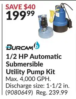 Princess Auto 1/2 HP Automatic Submersible Utility Pump Kit offer