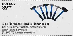 Princess Auto 6 pc Fibreglass Handle Hammer Set offer