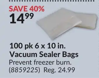 Princess Auto 100 pk 6 x 10 in. Vacuum Sealer Bags offer