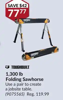 Princess Auto 1,300 lb Folding Sawhorse offer