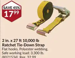 Princess Auto 2 in. x 27 ft10,000 lb Ratchet Tie-Down Strap offer