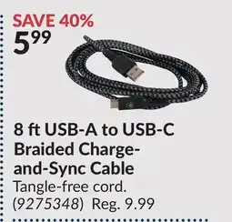 Princess Auto 8 ftUSB-A to USB-C Braided Charge- and-Sync Cable offer