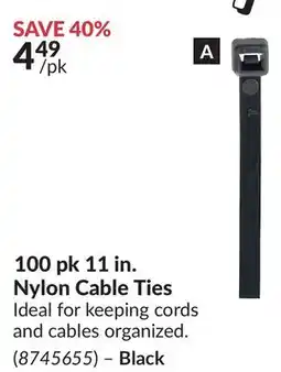 Princess Auto 100 pk 11 in. Nylon Cable Ties offer