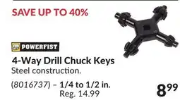 Princess Auto 4-Way Drill Chuck Keys offer
