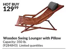 Princess Auto Wooden Swing Lounger with Pillow offer