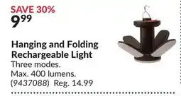 Princess Auto Hanging and Folding Rechargeable Light offer
