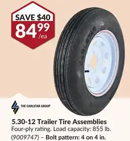 Princess Auto 5.30-12 Trailer Tire Assemblies offer