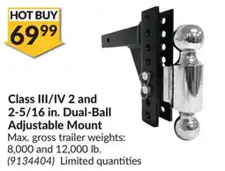 Princess Auto Class III/IV 2 and 2-5/16 in. Dual-Ball Adjustable Mount offer