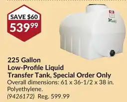 Princess Auto 225 Gallon Low-Profile Liquid Transfer Tank, Special Order Only offer