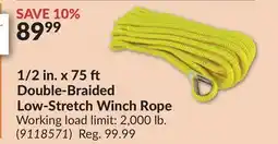 Princess Auto 1/2 in. x 75 Double-Braided Low-Stretch Winch Rope offer