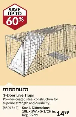 Princess Auto 1-Door Live Traps Small. Dimensions: 18L x 5W x 5-1/2H in offer
