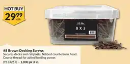 Princess Auto 8 Brown Decking Screws offer