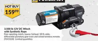 Princess Auto 3,500 lb 12V DC Winch with Synthetic Rope offer