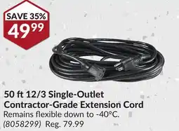 Princess Auto 50 ft12/3 Single-Outlet Contractor-Grade Extension Cord offer