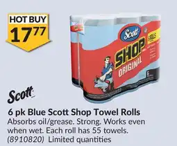 Princess Auto 6 pk Blue ScottShop Towel Rolls offer