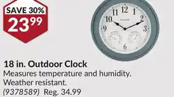 Princess Auto 18 in. Outdoor Clock offer