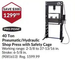 Princess Auto 40 Ton Pneumatic/Hydraulic Shop Press with Safety Cage offer
