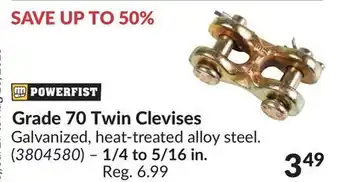 Princess Auto Grade 70 Twin Clevises - 1/4 to 5/16 in offer