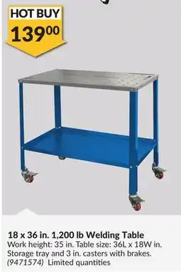 Princess Auto 18 x 36 in. 1,200 lb Welding Table offer