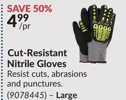 Princess Auto Cut-Resistant Nitrile Gloves offer