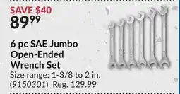 Princess Auto 6 pc SAE Jumbo Open-Ended Wrench Set offer