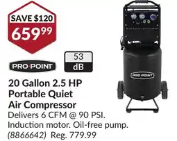 Princess Auto 20 Gallon 2.5 HP Portable Quiet Air Compressor offer