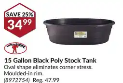 Princess Auto 15 Gallon Black Poly Stock Tank offer