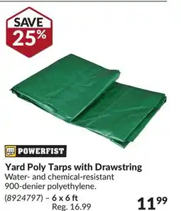 Princess Auto Yard Poly Tarps with Drawstring offer