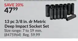 Princess Auto 13 pc 3/8 in. dr Metric Deep Impact Socket Set offer