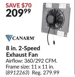 Princess Auto 8 in. 2-Speed Exhaust Fan offer