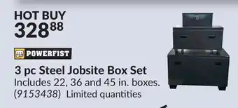 Princess Auto 3 pc Steel Jobsite Box Set offer