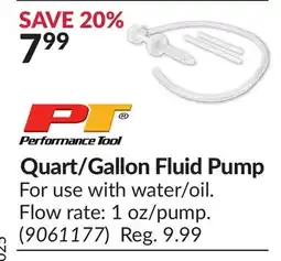 Princess Auto Quart/Gallon Fluid Pump offer