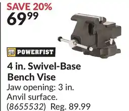Princess Auto 4 in. Swivel-Base Bench Vise offer