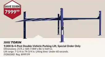 Princess Auto 9,000 lb 4-Post Double-Vehicle Parking Lift offer