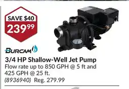 Princess Auto 3/4 HP Shallow-Well Jet Pump offer