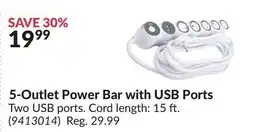Princess Auto 5-Outlet Power Bar with USB Ports offer