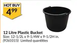 Princess Auto 12 Litre Plastic Bucket offer