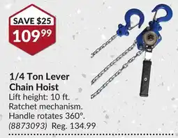 Princess Auto 1/4 Ton Lever Chain Hoist offer