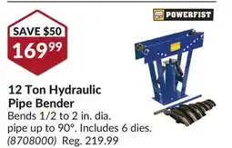 Princess Auto 12 Ton Hydraulic Pipe Bender offer