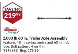 Princess Auto 2,000 lb 60 in. Trailer Axle Assembly offer