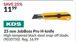 Princess Auto 25 mm JobBoss Pro H-knife offer