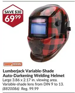 Princess Auto Lumberjack Variable-Shade Auto-Darkening Welding Helmet offer