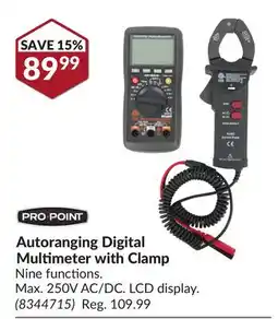 Princess Auto Autoranging Digital Multimeter with Clamp offer