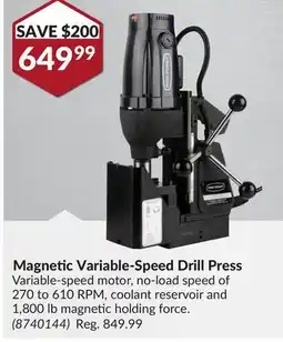 Princess Auto Magnetic Variable-Speed Drill Press offer