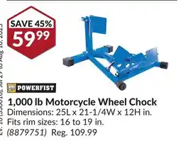Princess Auto 1,000 lb Motorcycle Wheel Chock offer