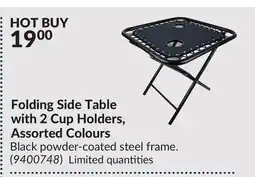 Princess Auto Folding Side Table with 2 Cup Holders, Assorted Colours offer