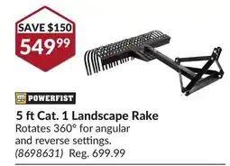 Princess Auto 5 ftCat. 1 Landscape Rake offer