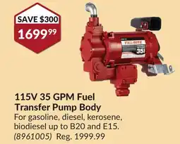 Princess Auto 115V 35 GPM Fuel Transfer Pump Body offer